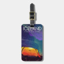 Suche nach nordlichter gepäckanhänger Nacht