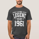 Suche nach legende seit 1961 tshirts Geboren