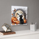Suche nach halloween katze wanduhren Kürbis