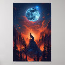 Suche nach wolf illustration poster Mond