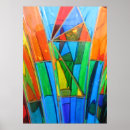 Suche nach bunte dreiecke poster Blau