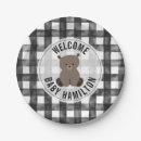 Suche nach schwarz weiß gingham teller Babydusche