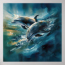 Suche nach delphine im meer poster Aquarell