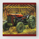 Suche nach vintager traktor poster wanduhren Rote zugmaschine