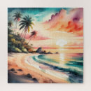 Suche nach tropischer sonnenuntergang puzzle Strand