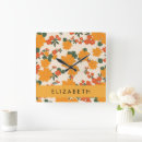 Suche nach orange blumen wanduhren Boho