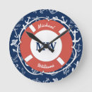 Suche nach der anker des schiffs wanduhren Marineblau