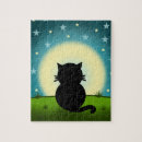 Suche nach katze und mond puzzle Schwarzkatze