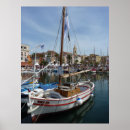 Suche nach schiffe im hafen poster Sonne