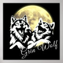 Suche nach schwarz weißer wolf poster Mond