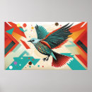 Suche nach geometrischer vogel poster Rot