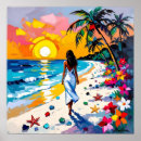 Suche nach frau dem strand poster Palmen
