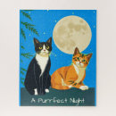 Suche nach katze und mond puzzle Mondlicht