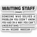 Suche nach server aufkleber Kellner