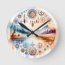 Suche nach amerikanischer ureinwohner wanduhren Aquarell