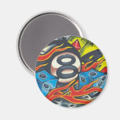 00001 Bola 8 Llamas Magnet (Vorderseite/Rückseite)