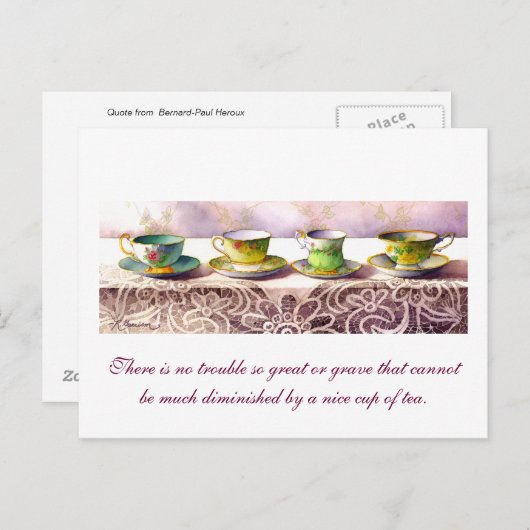 0001 Reihe Teacups Bernard-Paul Heroux Postcard Postkarte (Vorne/Hinten)