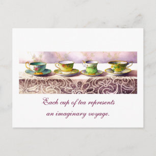 0001 Reihe Teacups Catherine Douzel Postcard Postkarte
