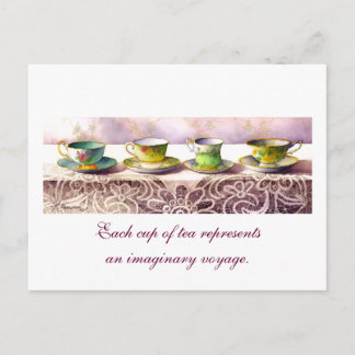 0001 Reihe Teacups Catherine Douzel Postcard Postkarte