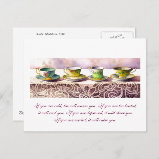 0001 Reihe Teacups Gladstone Postkarte (Vorne/Hinten)