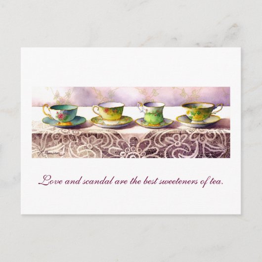 0001 Reihe Teacups Henry Fielding Postcard Postkarte (Vorderseite)