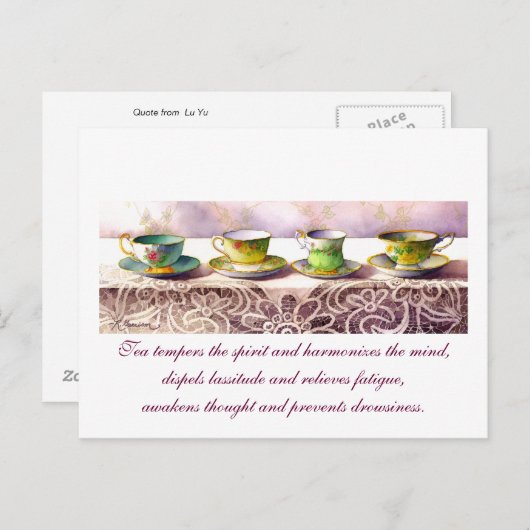 0001 Reihe Teacups Lu Yu Postkarte