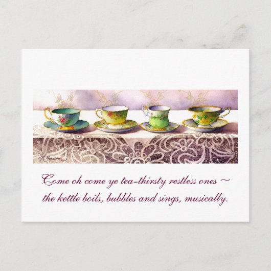 0001 Reihe Teacups Rabindranath Tagore Postkarte (Vorderseite)