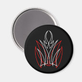 0001 Roter & Weißes Pinstripe Magnet (Vorderseite/Rückseite)