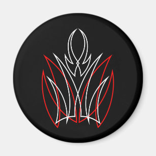 0001 Roter & Weißes Pinstripe Magnet