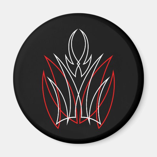 0001 Roter & Weißes Pinstripe Magnet (Vorne)