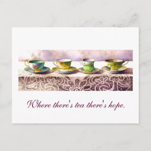 0001 Row of Teacups Arthur Wing Pinero Postkarte