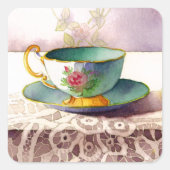 0001 Teacup on Lace Stickers (Vorderseite)
