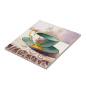 0001 Teacup on Lace Tile Fliese (Seite)