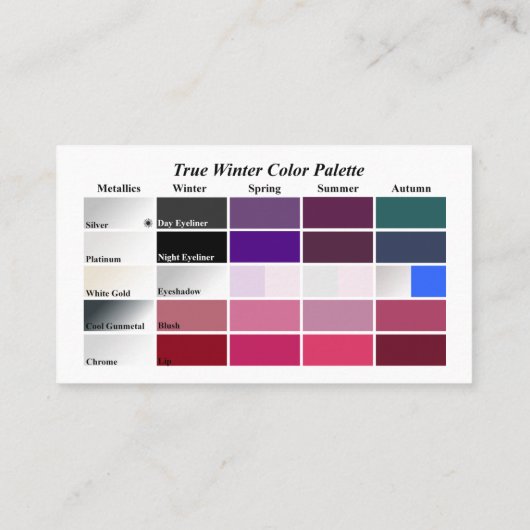 #0001 True Winter Visitenkarte (Rückseite)