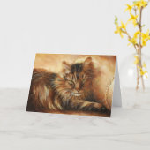 0005 Katze auf Pillow Sympathy Card Karte (Gelbe Blume)