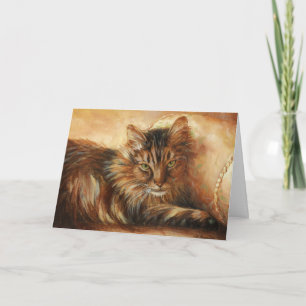 0005 Katze auf Pillow Sympathy Card Karte
