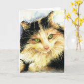 0010 Calico Cat Beileid Karte (Gelbe Blume)