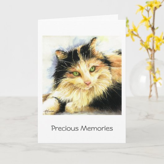 0010 Calico Cat Beileid Karte (Gelbe Blume)