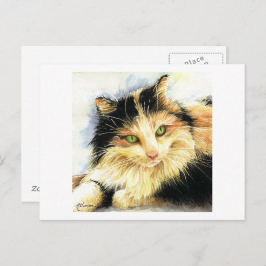 0010 Calico Cat Postkarte (Vorne/Hinten)