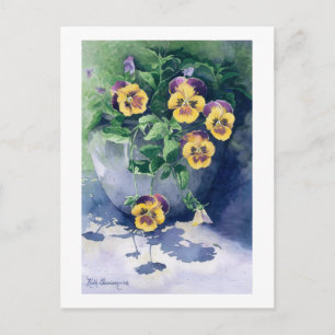 0011 Stiefmütterchen in Planter Postkarte