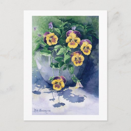 0011 Stiefmütterchen in Planter Postkarte (Vorderseite)