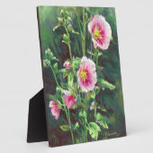 0013 Pink Hollyhocks Fotoplatte (Seite)