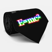 (001: 08) Buntes glühendes E=mc2 - schwarze Krawatte (Gerollt)