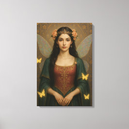 001_A fairy princess in teal green and crimson. Leinwanddruck