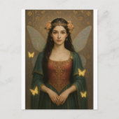 001_A fairy princess in teal green and crimson. Postkarte (Vorderseite)