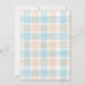 001 Himmel Wasserfarbe Karo Storch Boho Baby Showe Einladung (Rückseite)