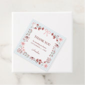 001 Himmelblauer Wildblumen-Bogenrahmen Gingham Geschenkanhänger (Beispiel)