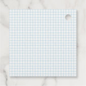 001 Himmelblauer Wildblumen-Bogenrahmen Gingham Geschenkanhänger (Rückseite)