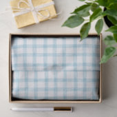 001 Himmelblaues Gingham-Seidenpapier Seidenpapier (Geschenk)