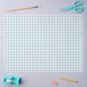 001 Himmelblaues Gingham-Seidenpapier Seidenpapier (Basteln)